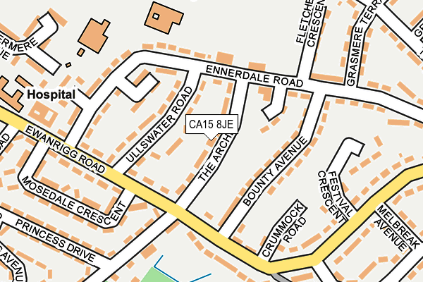 CA15 8JE map - OS OpenMap – Local (Ordnance Survey)