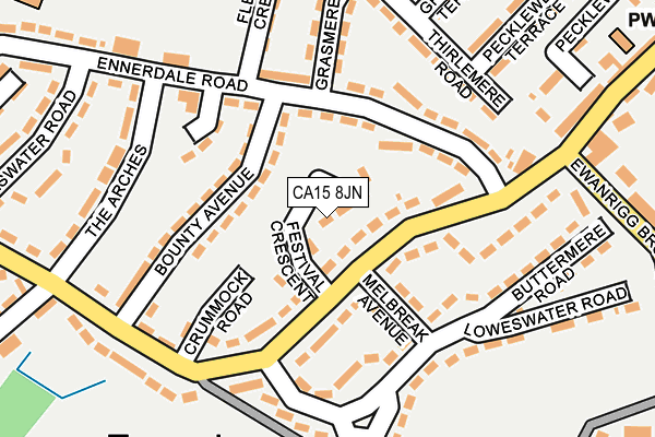 CA15 8JN map - OS OpenMap – Local (Ordnance Survey)
