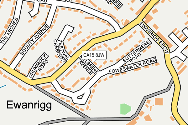 CA15 8JW map - OS OpenMap – Local (Ordnance Survey)