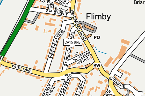 CA15 8RB map - OS OpenMap – Local (Ordnance Survey)