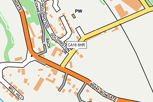 CA16 6HR map - OS OpenMap – Local (Ordnance Survey)