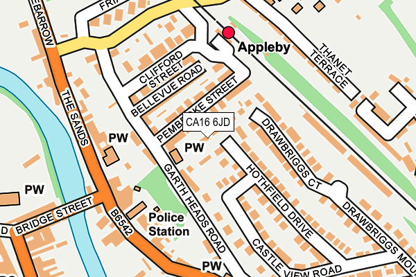 CA16 6JD map - OS OpenMap – Local (Ordnance Survey)