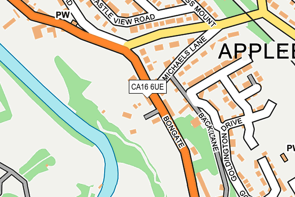 CA16 6UE map - OS OpenMap – Local (Ordnance Survey)