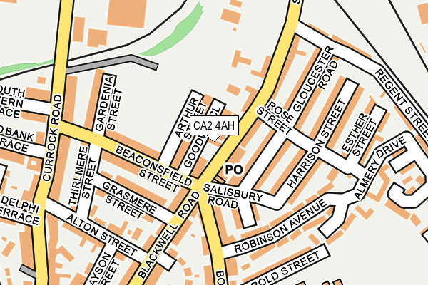 CA2 4AH map - OS OpenMap – Local (Ordnance Survey)
