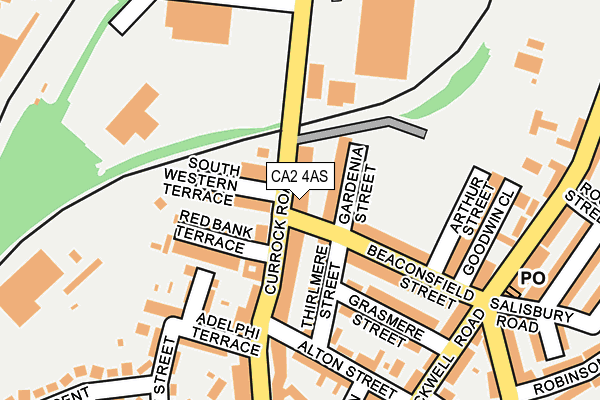 CA2 4AS map - OS OpenMap – Local (Ordnance Survey)