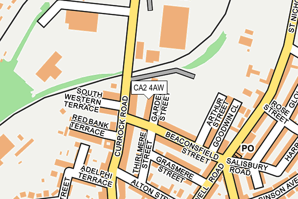 CA2 4AW map - OS OpenMap – Local (Ordnance Survey)