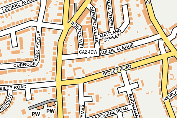 CA2 4DW map - OS OpenMap – Local (Ordnance Survey)
