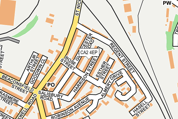 CA2 4EP map - OS OpenMap – Local (Ordnance Survey)