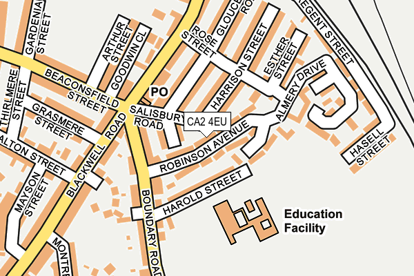 CA2 4EU map - OS OpenMap – Local (Ordnance Survey)