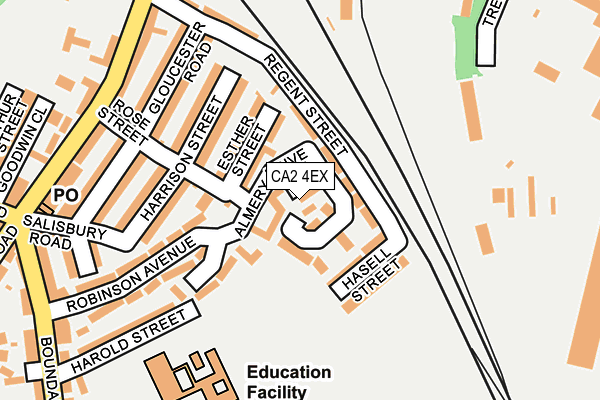 CA2 4EX map - OS OpenMap – Local (Ordnance Survey)
