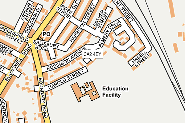 CA2 4EY map - OS OpenMap – Local (Ordnance Survey)