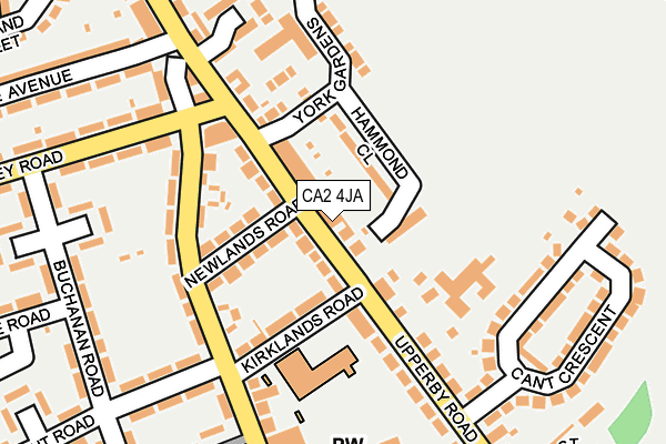 CA2 4JA map - OS OpenMap – Local (Ordnance Survey)