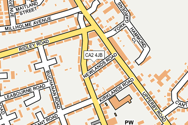 CA2 4JB map - OS OpenMap – Local (Ordnance Survey)