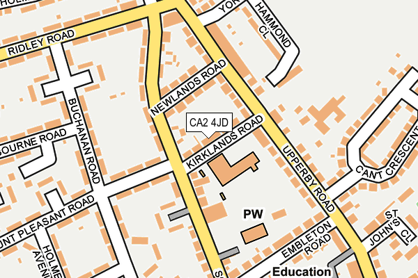 CA2 4JD map - OS OpenMap – Local (Ordnance Survey)