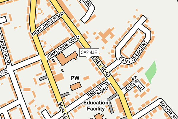 CA2 4JE map - OS OpenMap – Local (Ordnance Survey)