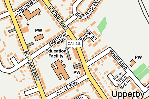 CA2 4JL map - OS OpenMap – Local (Ordnance Survey)