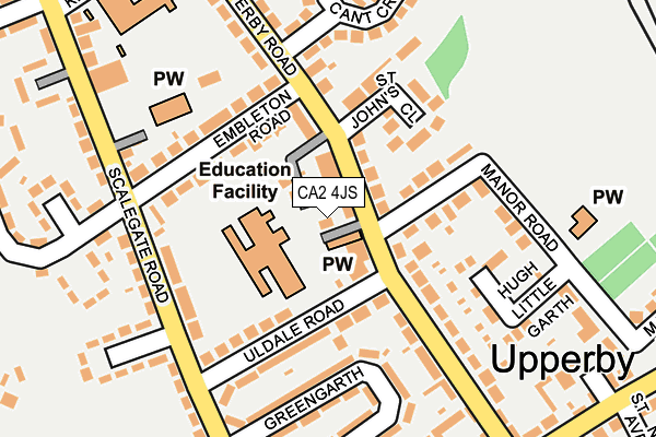 CA2 4JS map - OS OpenMap – Local (Ordnance Survey)