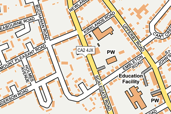 CA2 4JX map - OS OpenMap – Local (Ordnance Survey)