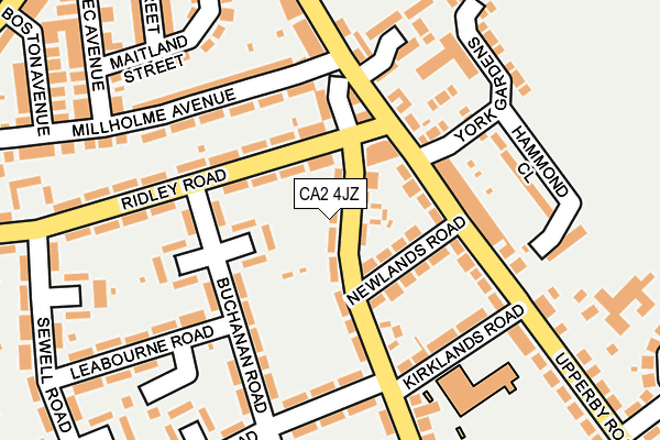 CA2 4JZ map - OS OpenMap – Local (Ordnance Survey)