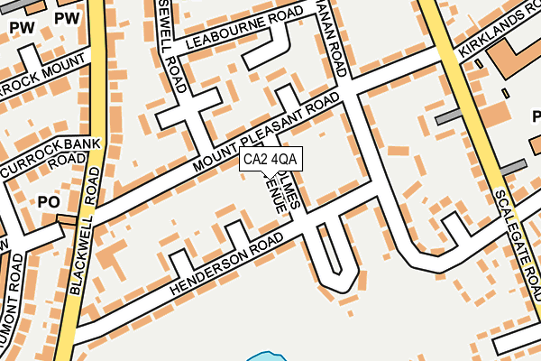 CA2 4QA map - OS OpenMap – Local (Ordnance Survey)