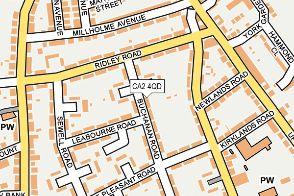 CA2 4QD map - OS OpenMap – Local (Ordnance Survey)