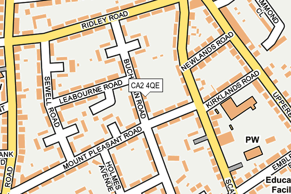 CA2 4QE map - OS OpenMap – Local (Ordnance Survey)