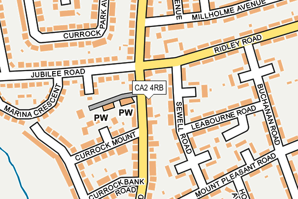 CA2 4RB map - OS OpenMap – Local (Ordnance Survey)