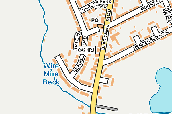 CA2 4RJ map - OS OpenMap – Local (Ordnance Survey)