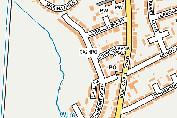 CA2 4RQ map - OS OpenMap – Local (Ordnance Survey)