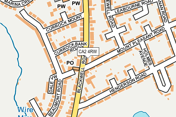 CA2 4RW map - OS OpenMap – Local (Ordnance Survey)