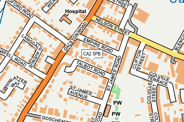 CA2 5PB map - OS OpenMap – Local (Ordnance Survey)
