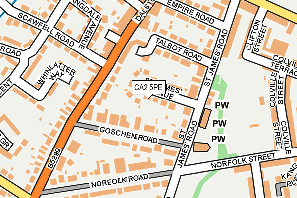 CA2 5PE map - OS OpenMap – Local (Ordnance Survey)