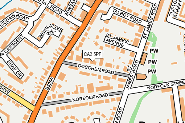 CA2 5PF map - OS OpenMap – Local (Ordnance Survey)