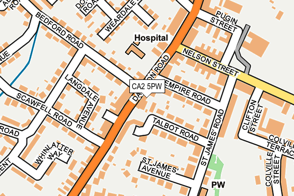 CA2 5PW map - OS OpenMap – Local (Ordnance Survey)