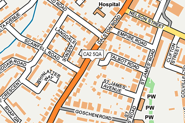 CA2 5QA map - OS OpenMap – Local (Ordnance Survey)