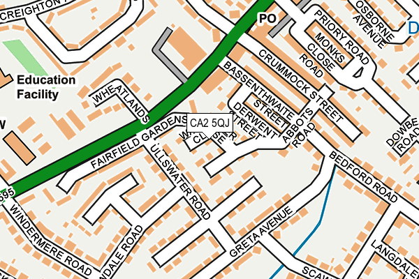 CA2 5QJ map - OS OpenMap – Local (Ordnance Survey)