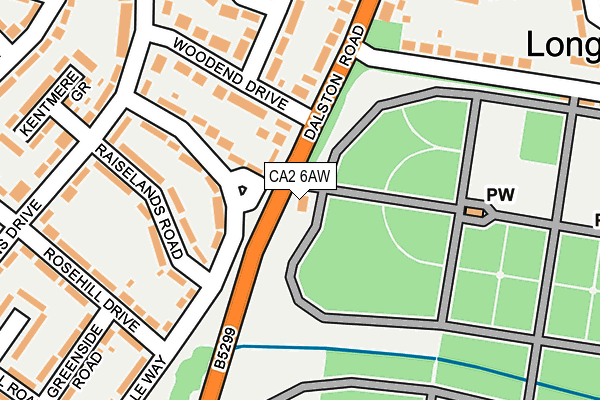 CA2 6AW map - OS OpenMap – Local (Ordnance Survey)