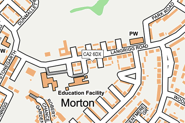 CA2 6DX map - OS OpenMap – Local (Ordnance Survey)