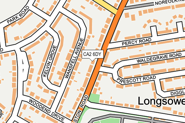 CA2 6DY map - OS OpenMap – Local (Ordnance Survey)