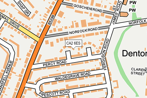 CA2 6ES map - OS OpenMap – Local (Ordnance Survey)