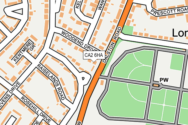 CA2 6HA map - OS OpenMap – Local (Ordnance Survey)