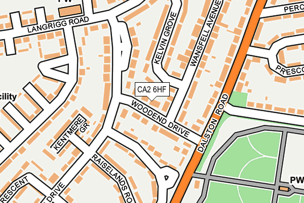 CA2 6HF map - OS OpenMap – Local (Ordnance Survey)