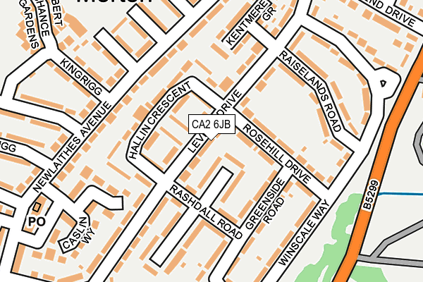 CA2 6JB map - OS OpenMap – Local (Ordnance Survey)