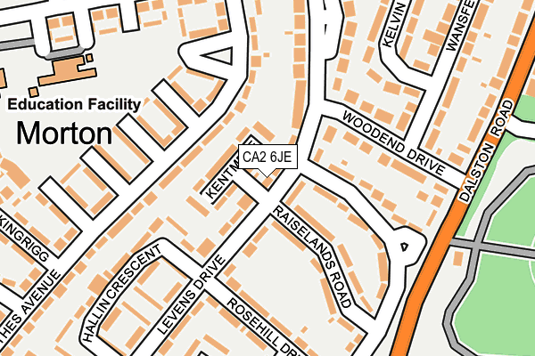 CA2 6JE map - OS OpenMap – Local (Ordnance Survey)