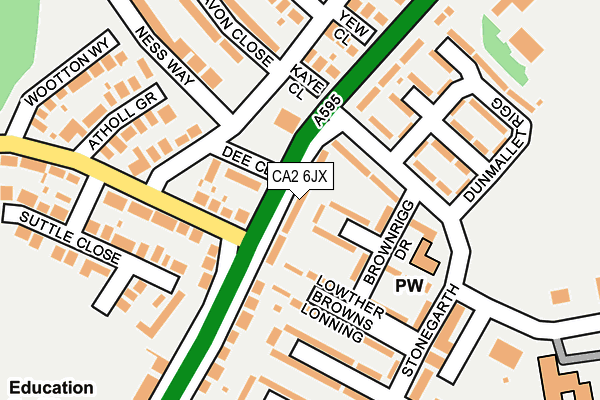 CA2 6JX map - OS OpenMap – Local (Ordnance Survey)