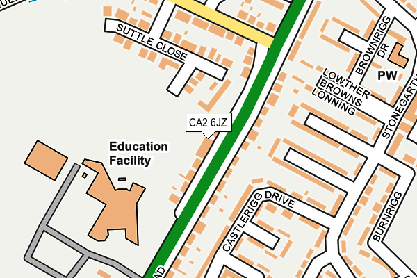 CA2 6JZ map - OS OpenMap – Local (Ordnance Survey)