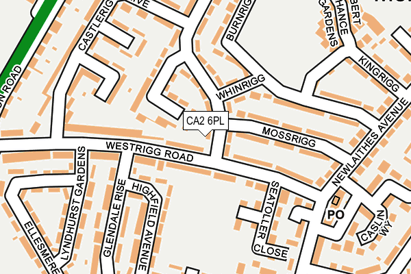 CA2 6PL map - OS OpenMap – Local (Ordnance Survey)