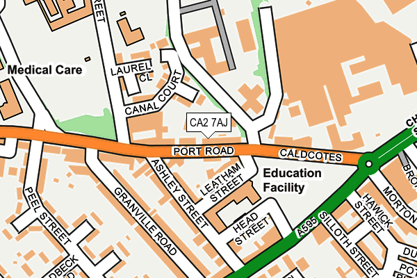 CA2 7AJ map - OS OpenMap – Local (Ordnance Survey)