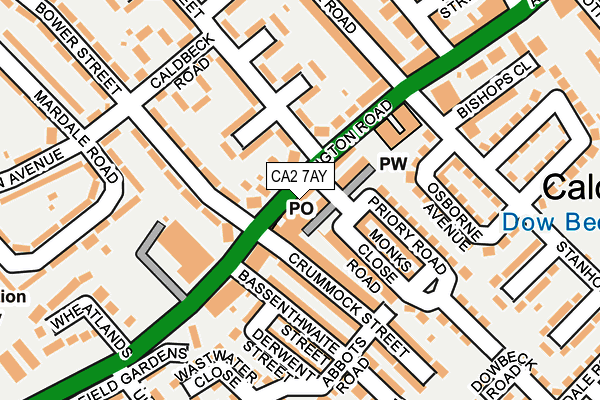 CA2 7AY map - OS OpenMap – Local (Ordnance Survey)