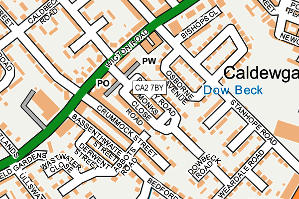 CA2 7BY map - OS OpenMap – Local (Ordnance Survey)